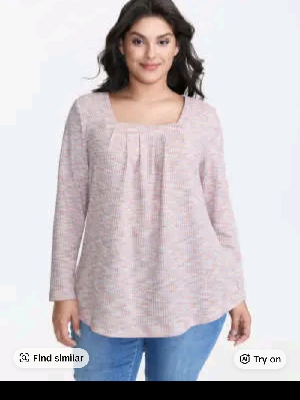 BloomChic Women's Blush Pink Long-Sleeve Square Neck Top Nwt Size Medium